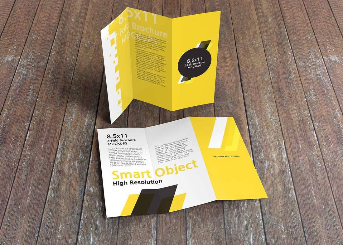 8.5" x 11" Brochure Z Fold 100lb Gloss Book Paper - Full Color Both Sides
